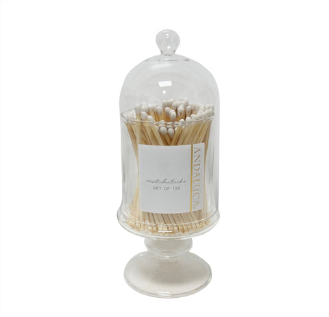 Tall Jar with Lid & White Matches