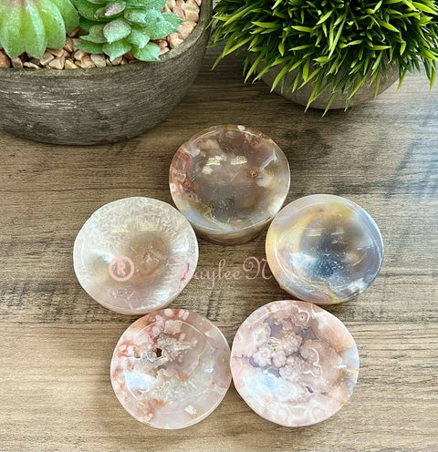 Flower Agate Crystal Bowls