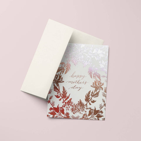 Rosegold Botanical Mother's Day Card