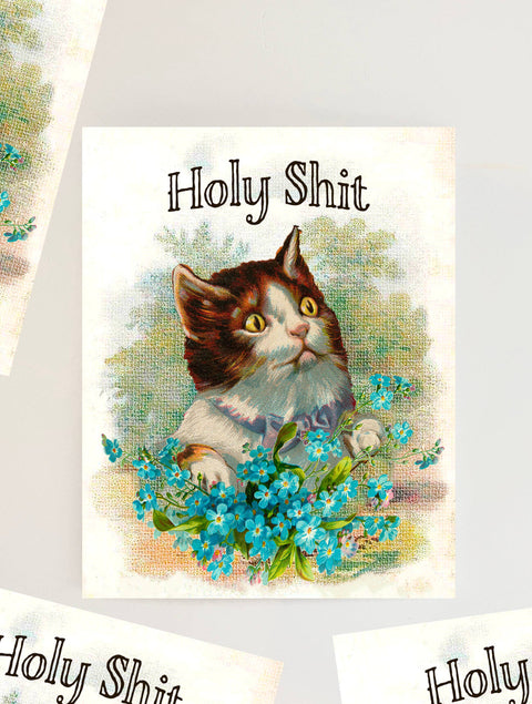 Cat Holy Shit Card