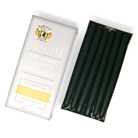 10" Hand Dipped Unscented Taper Candles