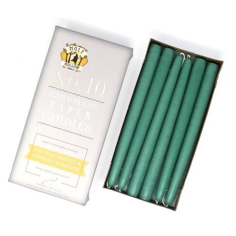 10" Hand Dipped Unscented Taper Candles