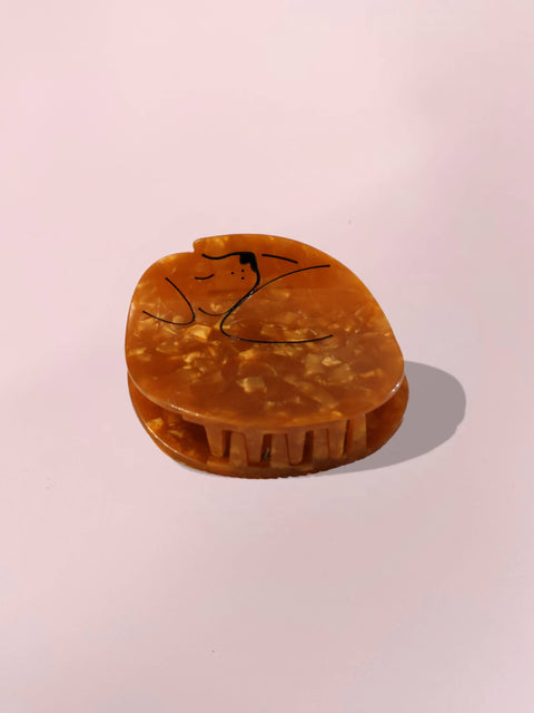 Brown Sleeping Dog Hair Clip