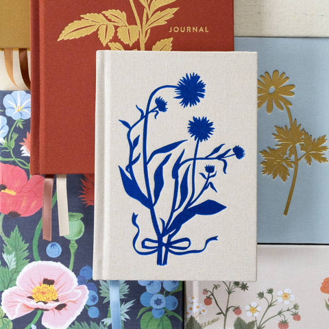 Blue Flora | Mini Linen Journal
