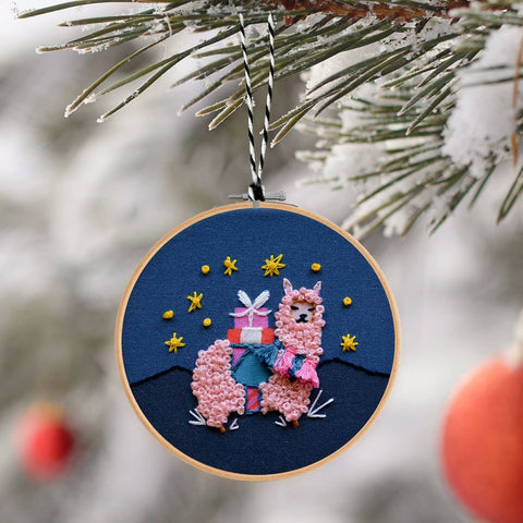 Holiday Decor: Alpaca DIY Embroidered Ornament Kit
