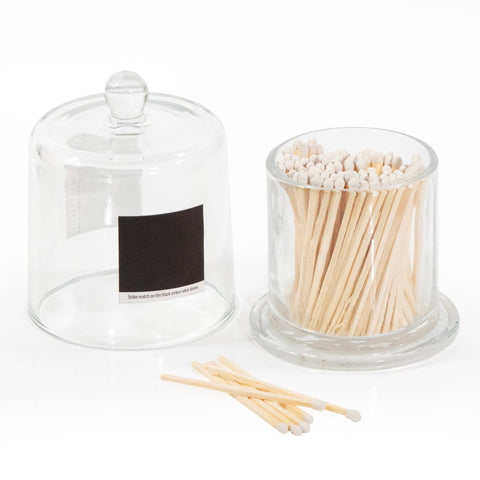 Glass Jar with Lid & White Matches