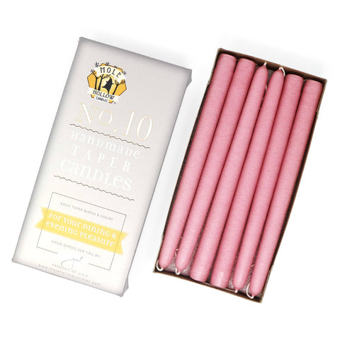 10" Hand Dipped Unscented Taper Candles