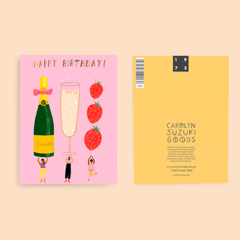 Champagne Wishes Birthday Card