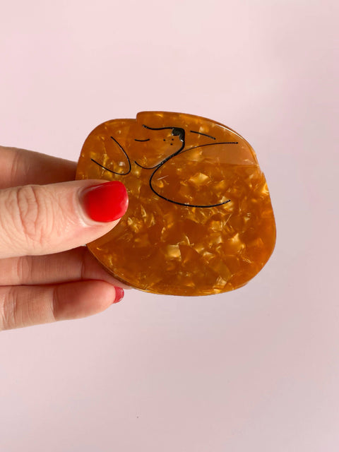 Brown Sleeping Dog Hair Clip