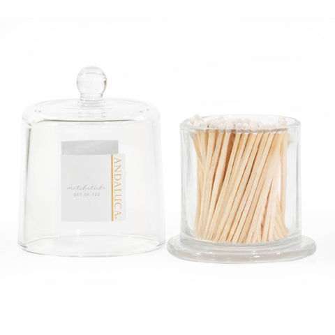 Glass Jar with Lid & White Matches