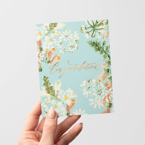 Sky Floral Congratulations Card