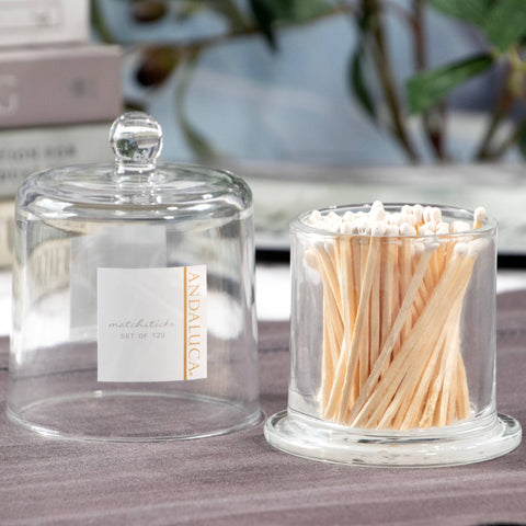 Glass Jar with Lid & White Matches