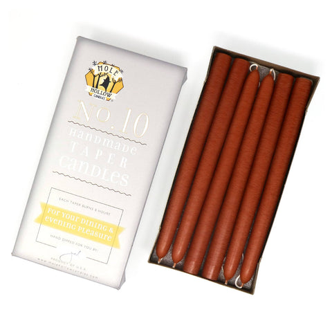 10" Hand Dipped Unscented Taper Candles