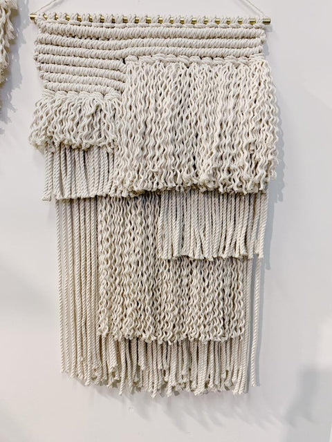 Remy - Large Macrame Wall Hanging with fringe and brass dowel