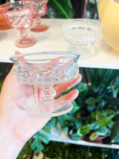 Vintage King Crown Clear Coupe Glasses