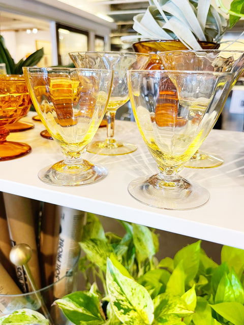 Vintage Tiffin Yellow Footed Glasses