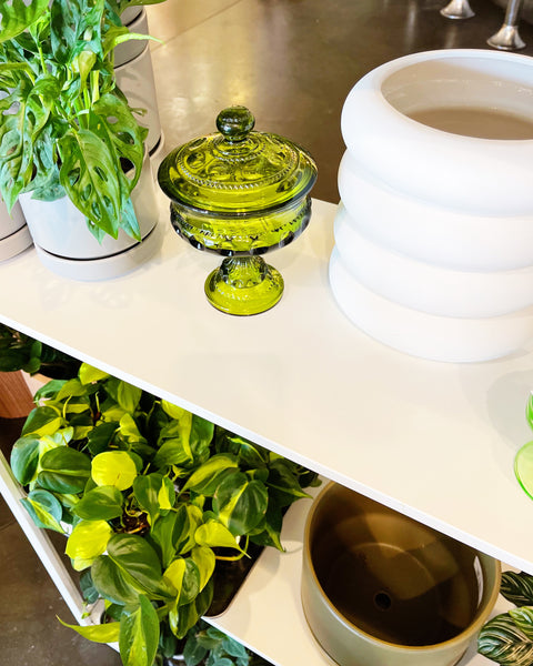 Vintage King Crown Pedestal Dish with Lid