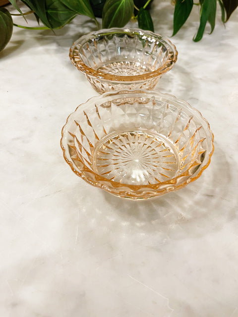 Vintage Jeannette Pink Glass Bowls